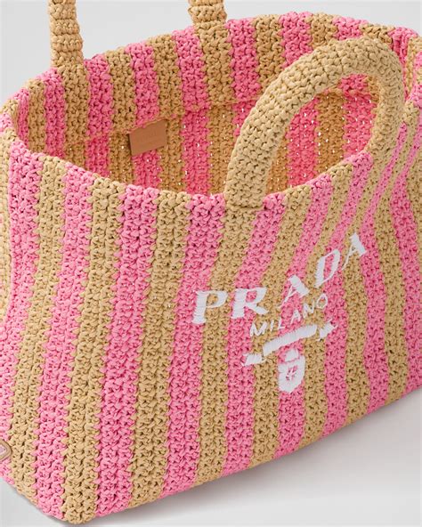 prada large raffia tote bag